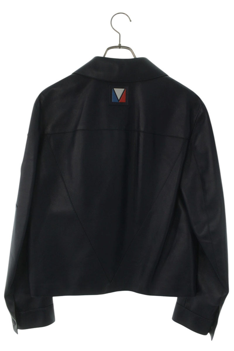 LOUISVUITTON 24AW LV Embossed Logo Leather Blouson Size 44