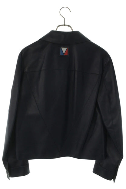 LOUISVUITTON 24AW LV Embossed Logo Leather Blouson Size 44