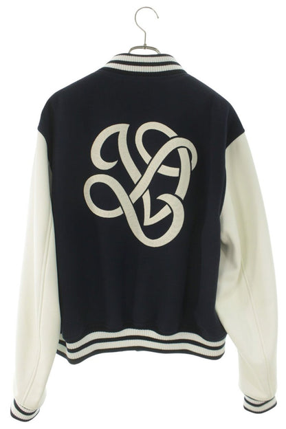 LOUISVUITTON LV Embroidered Leather Panel Blouson Size 54