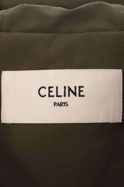 CELINE Triomphe Quilted Windbreaker Jacket Olive Size 50