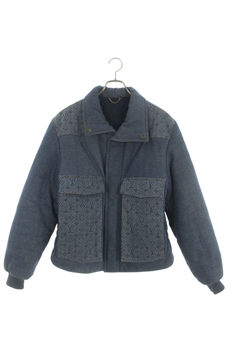 LOUISVUITTON Monogram Padded Denim Blouson Indigo Size 46