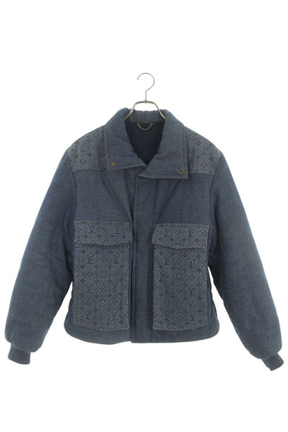 LOUISVUITTON Monogram Padded Denim Blouson Indigo Size 46