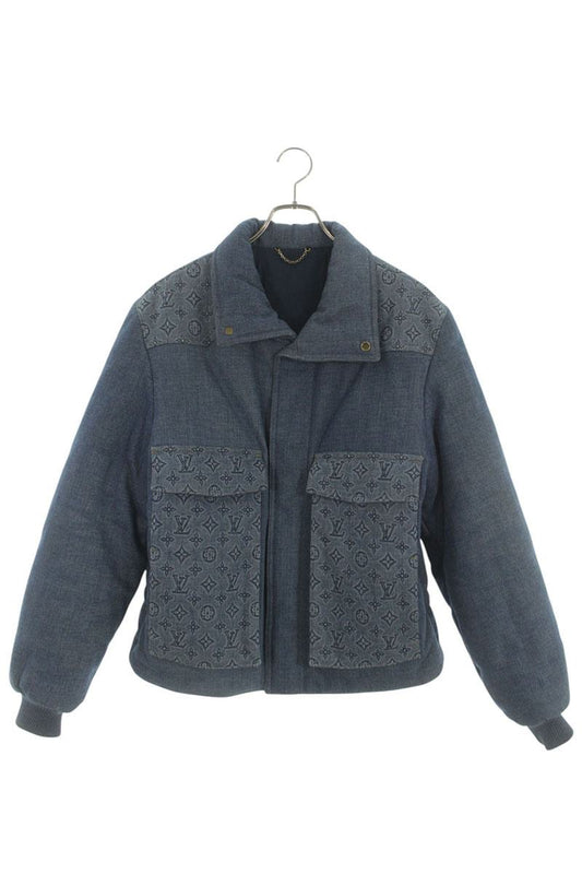 LOUISVUITTON Monogram Padded Denim Blouson Indigo Size 46