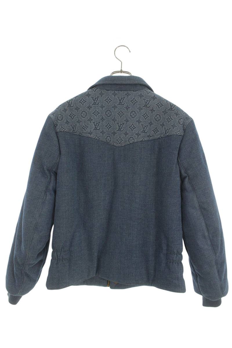 LOUISVUITTON Monogram Padded Denim Blouson Indigo Size 46