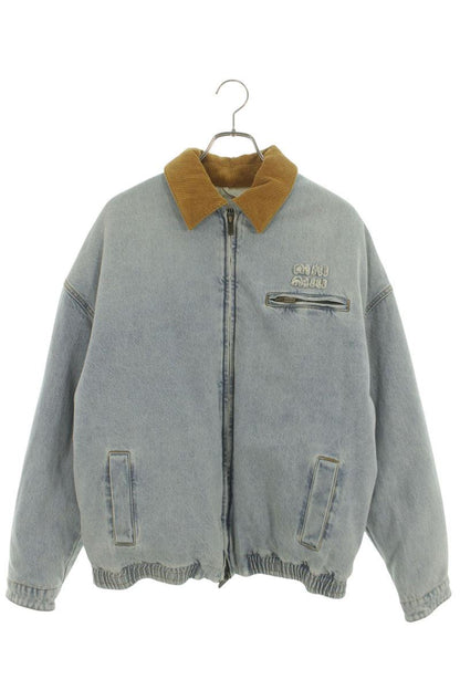 miumiu Logo Denim Blouson Light Blue Size XXS