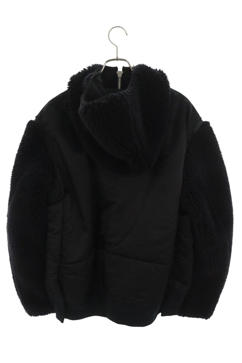 Sacai 23AW Nylon Fleece-Docked Flight Jacket Black Size 3