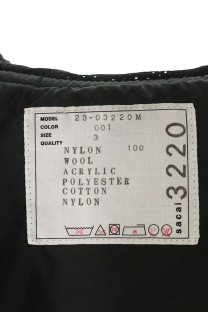 Sacai 23AW Nylon Fleece-Docked Flight Jacket Black Size 3
