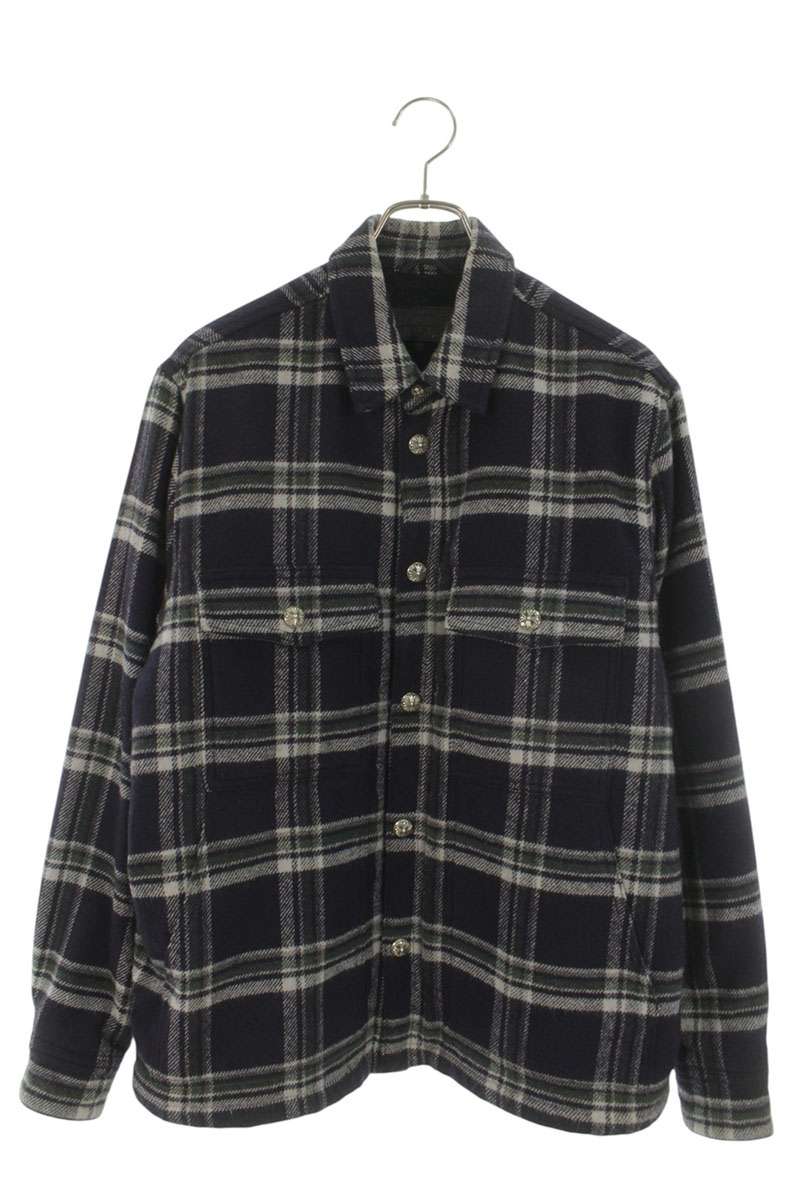 Chrome Hearts WORK DOG Cross Ball Check Shirt Jacket Size M