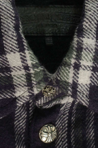 Chrome Hearts WORK DOG Cross Ball Check Shirt Jacket Size M