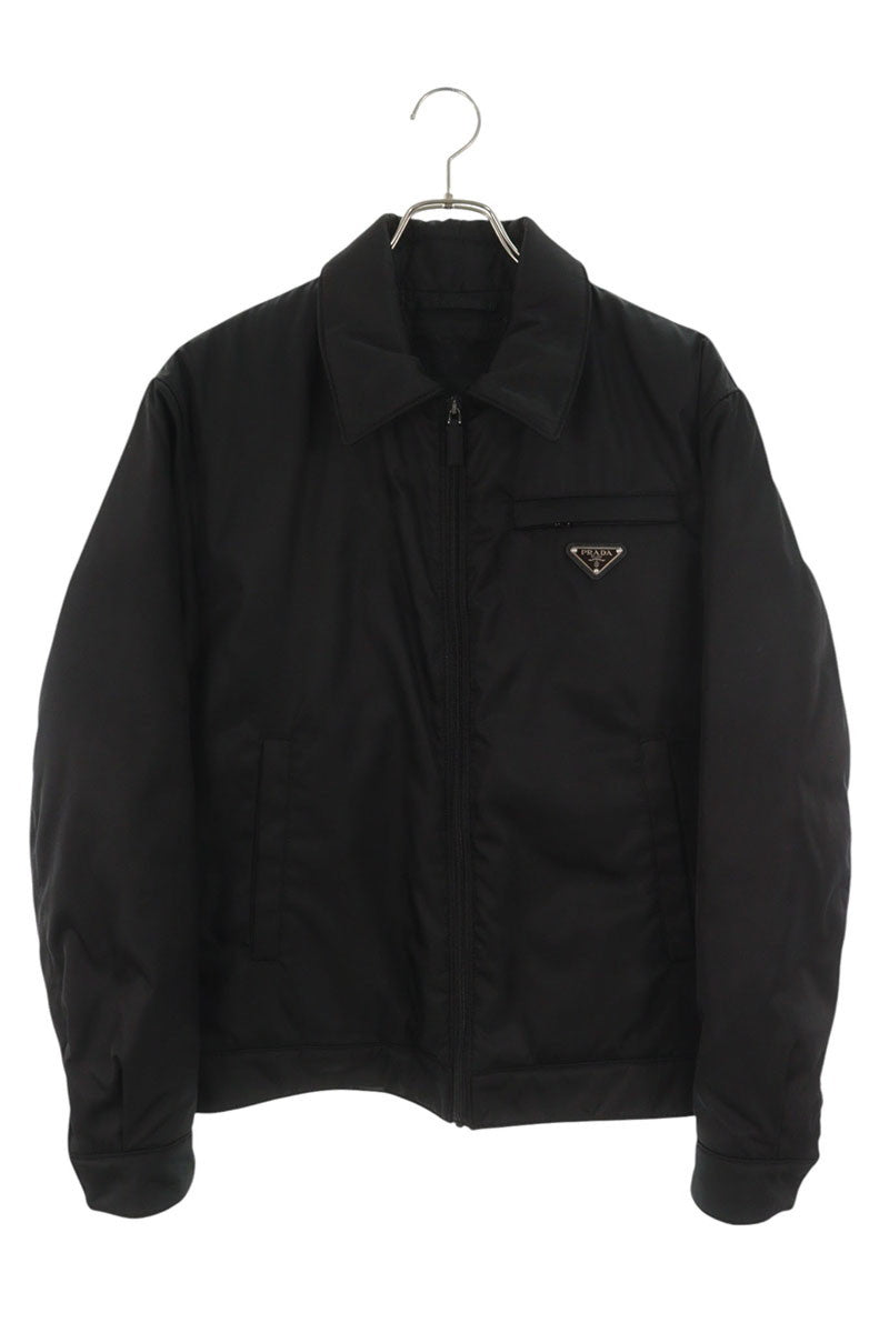 PRADA RE-NYLON Triangle Logo Padded Blouson Black Size S