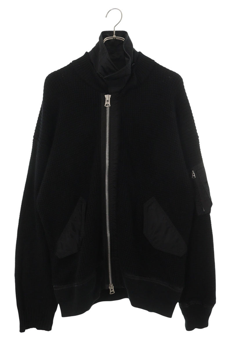 Sacai 21AW Knit-Docked MA-1 Bomber Jacket Black Size M