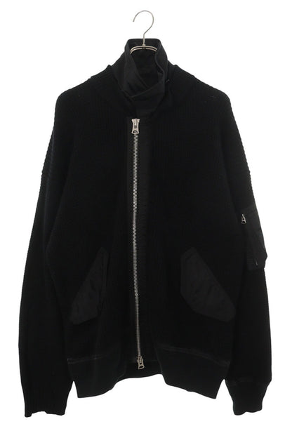 Sacai 21AW Knit-Docked MA-1 Bomber Jacket Black Size M