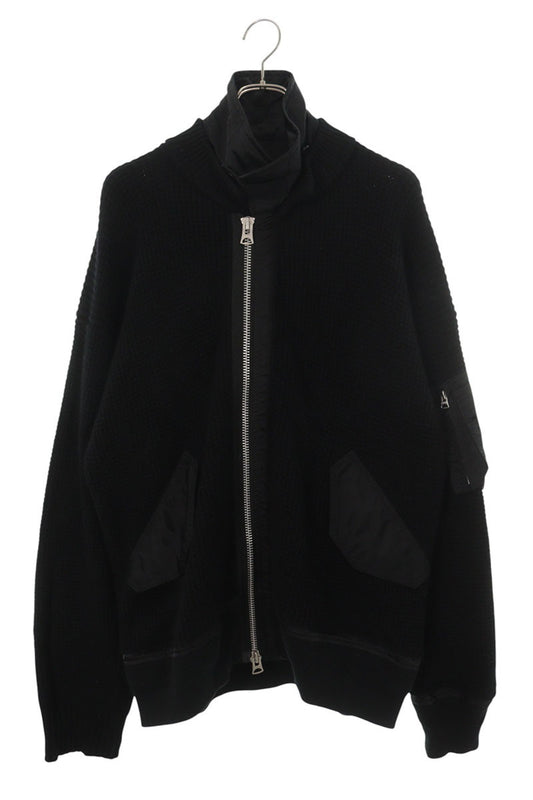 Sacai 21AW Knit-Docked MA-1 Bomber Jacket Black Size M
