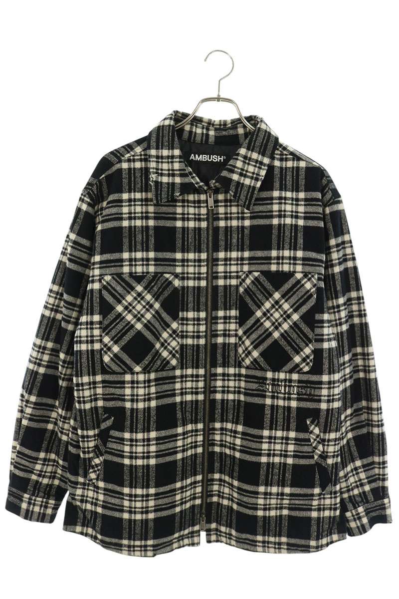 AMBUSH Check Zip Up Work Blouson Black White Size M