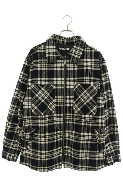 AMBUSH Check Zip Up Work Blouson Black White Size M