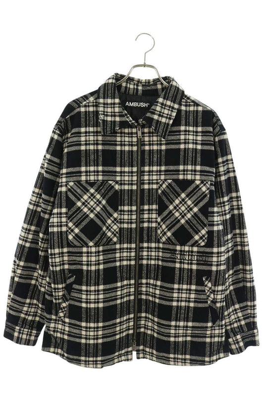 AMBUSH Check Zip Up Work Blouson Black White Size M