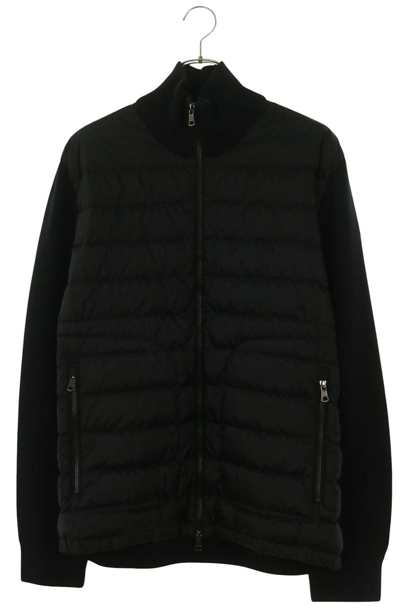 MONCLER Knit Panel Down Blouson Black Size XXL