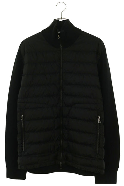 MONCLER Knit Panel Down Blouson Black Size XXL