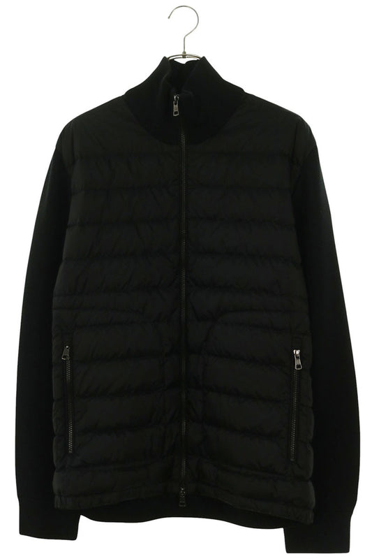 MONCLER Knit Panel Down Blouson Black Size XXL