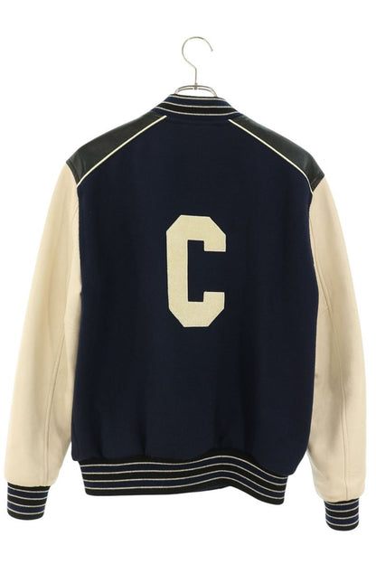 CELINE Logo Patch Classic Teddy Blouson Navy/Wht Size XS