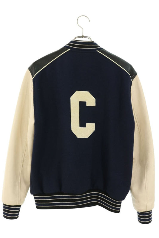 CELINE Logo Patch Classic Teddy Blouson Navy/Wht Size XS