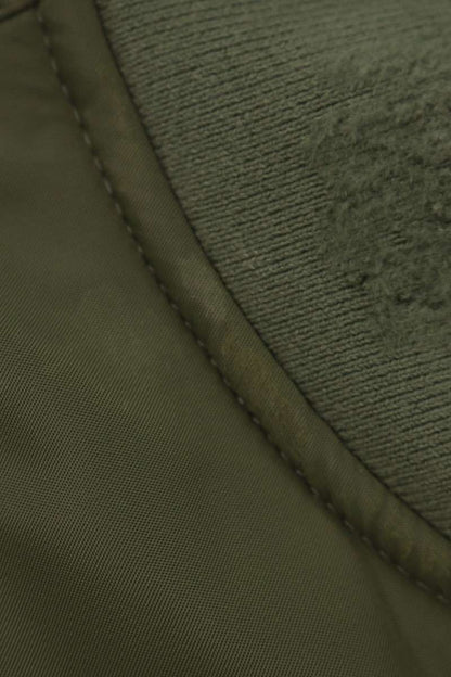 BALENCIAGA Off-Shoulder Bomber Jacket Khaki Size XXS