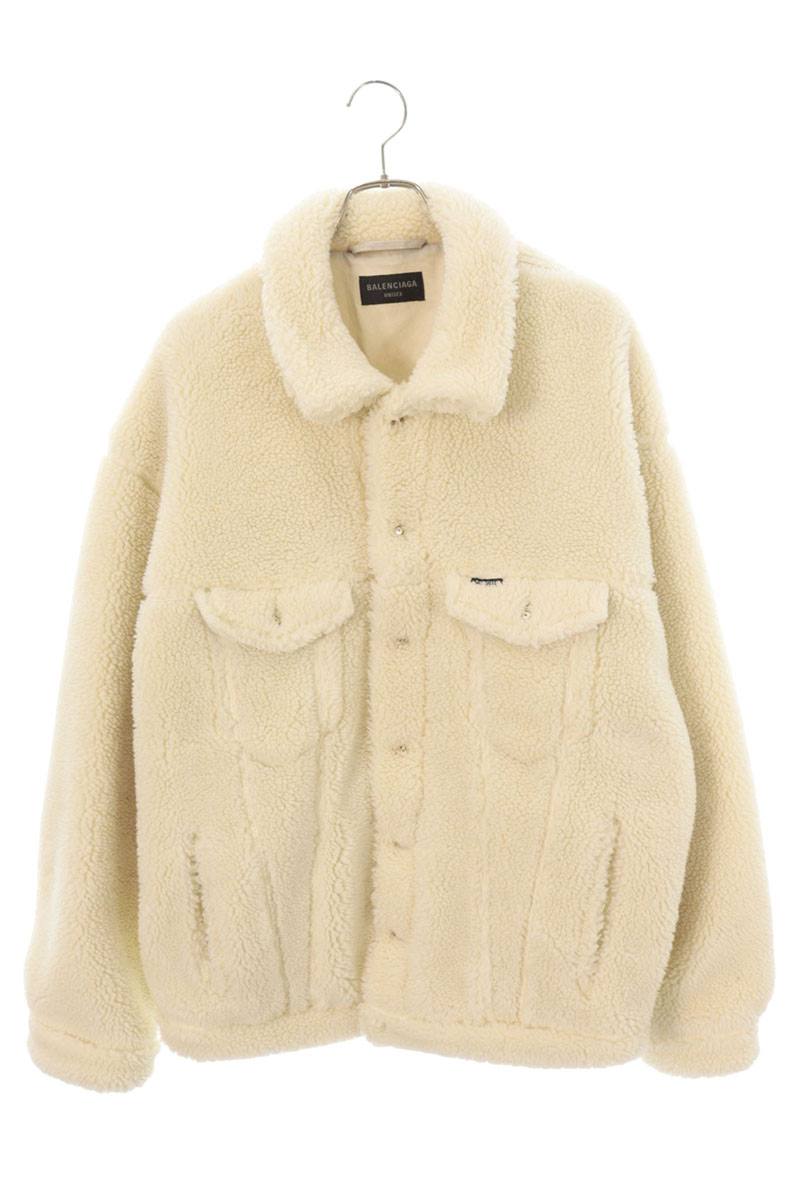 BALENCIAGA Oversized Boa Fleece Blouson White Size 1