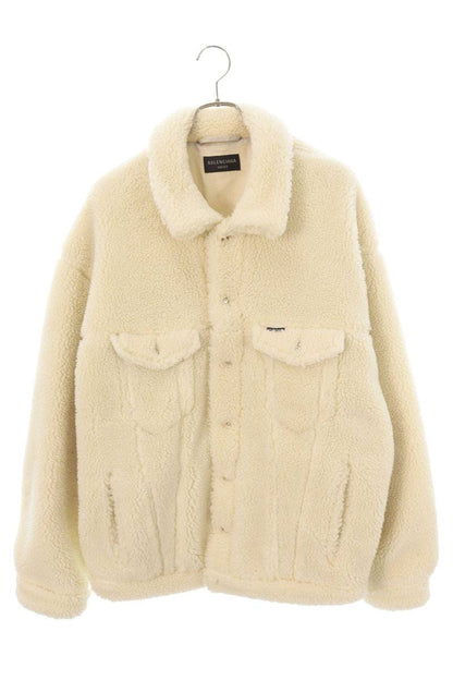 BALENCIAGA Oversized Boa Fleece Blouson White Size 1
