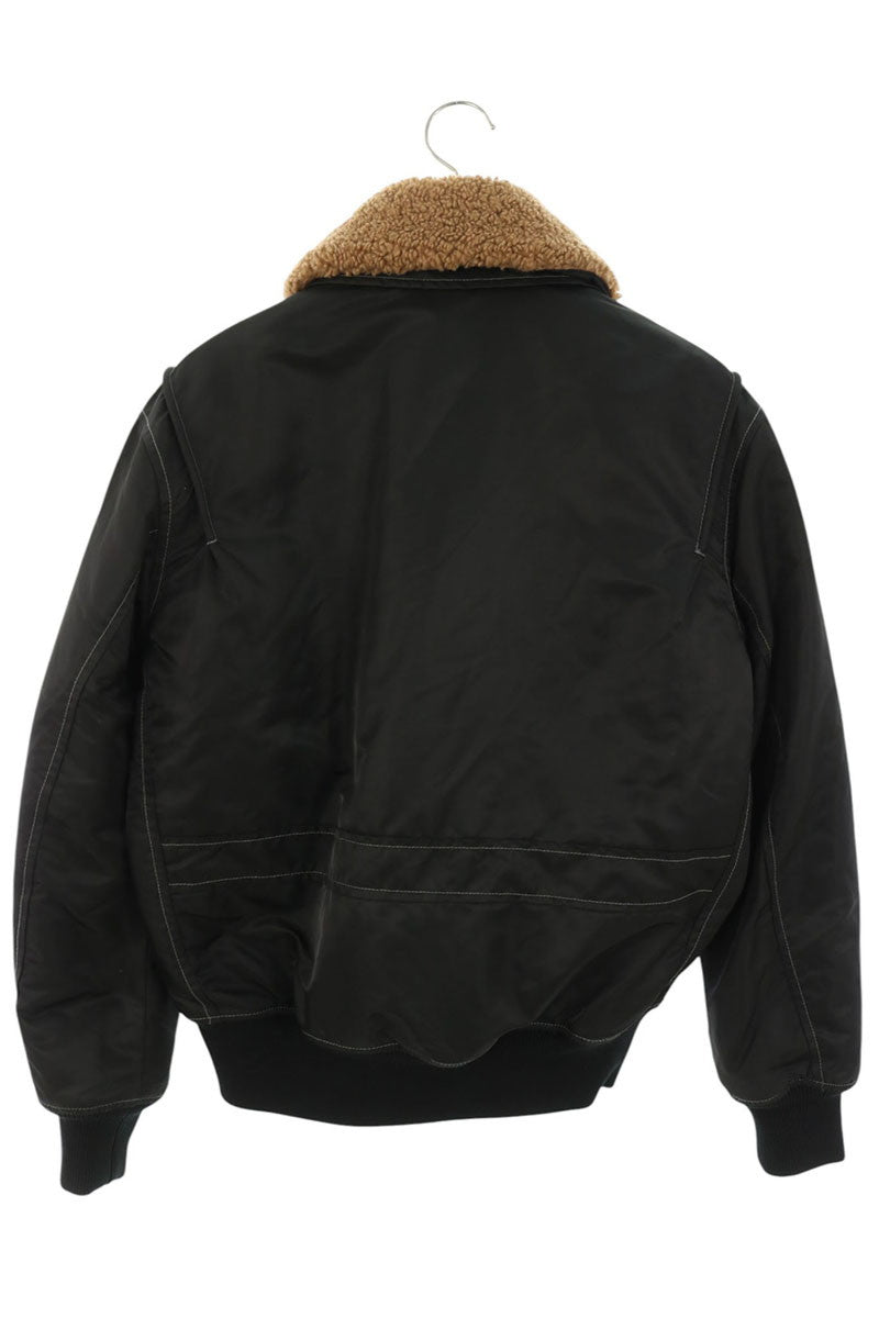 DIESEL W-CARLO-NW Bomber Boa Blouson Black Size XS