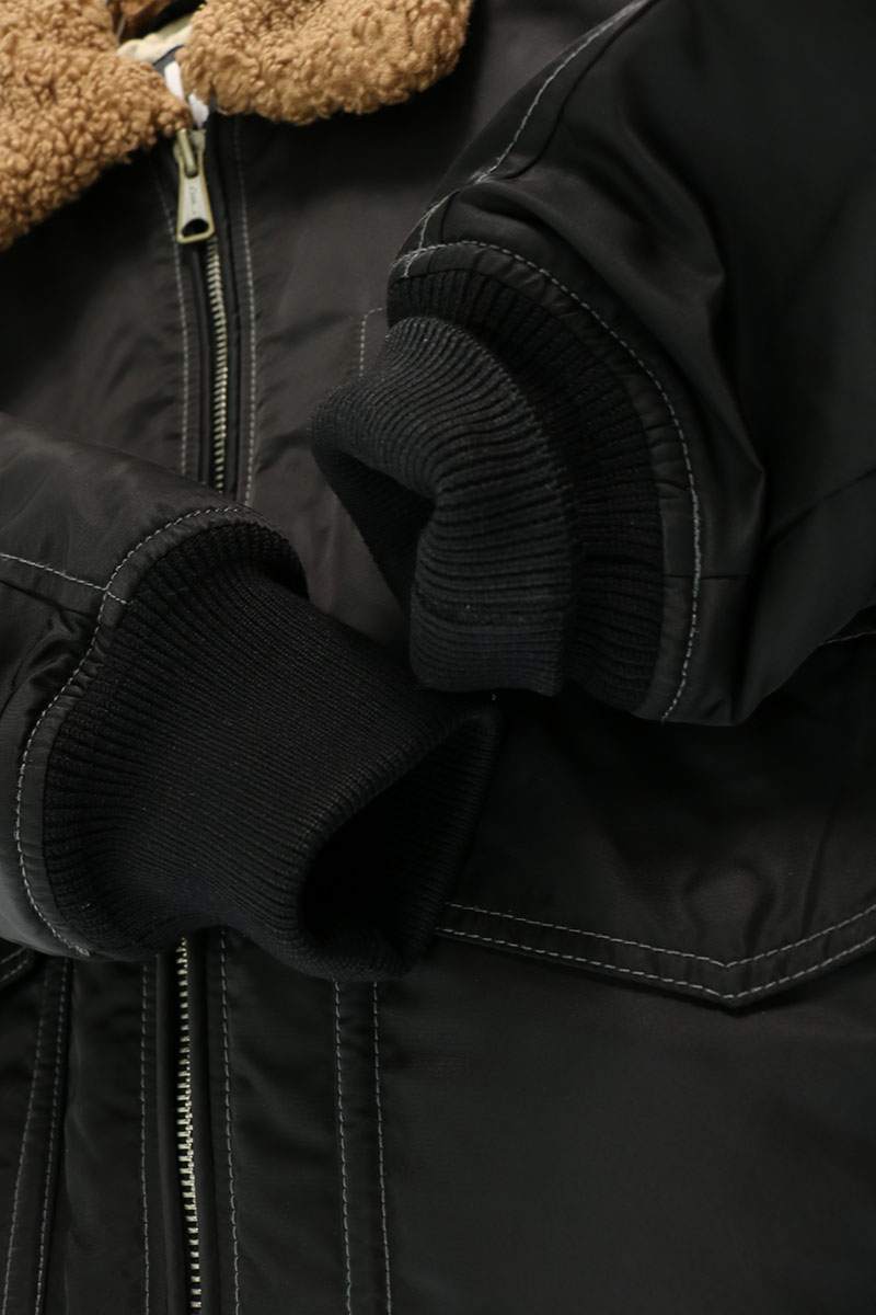 DIESEL W-CARLO-NW Bomber Boa Blouson Black Size XS