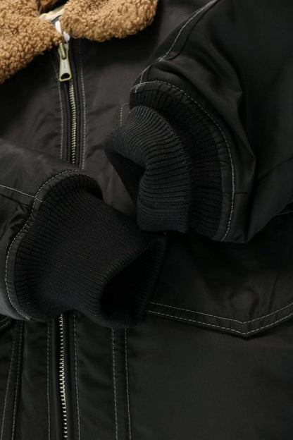 DIESEL W-CARLO-NW Bomber Boa Blouson Black Size XS
