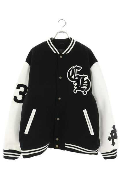 Chrome Hearts 33 Cross Patch Leather Sleeve Varsity Size XXL