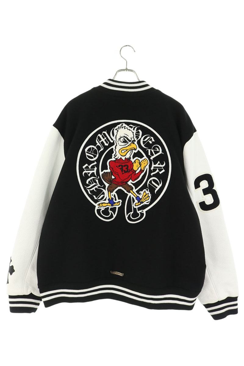 Chrome Hearts 33 Cross Patch Leather Sleeve Varsity Size XXL