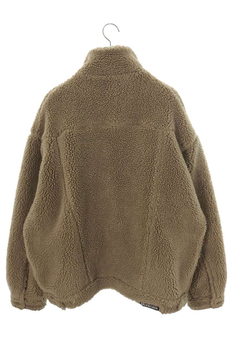 BALENCIAGA Oversized Boa Fleece Jacket Beige Size 1