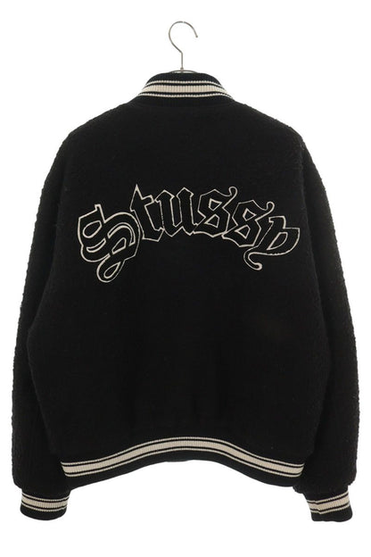 STUSSY Wool Blend Varsity Jacket Black Size L