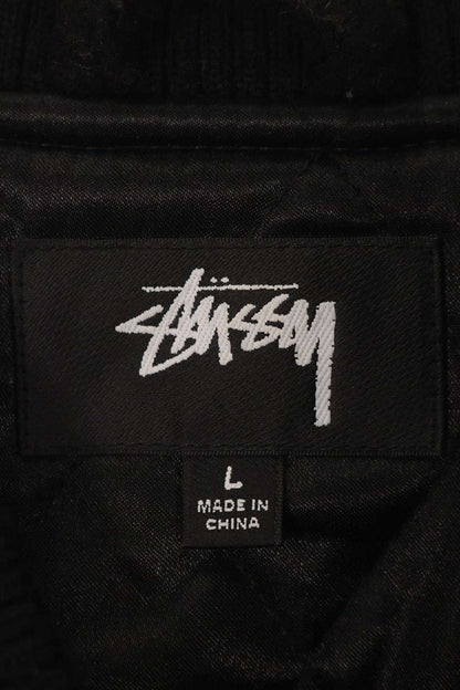 STUSSY Wool Blend Varsity Jacket Black Size L