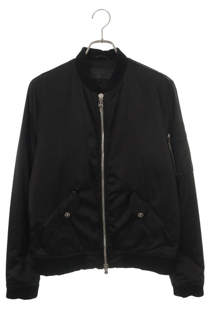 Chrome Hearts Cross Button MA-1 Bomber Jacket Black Size M