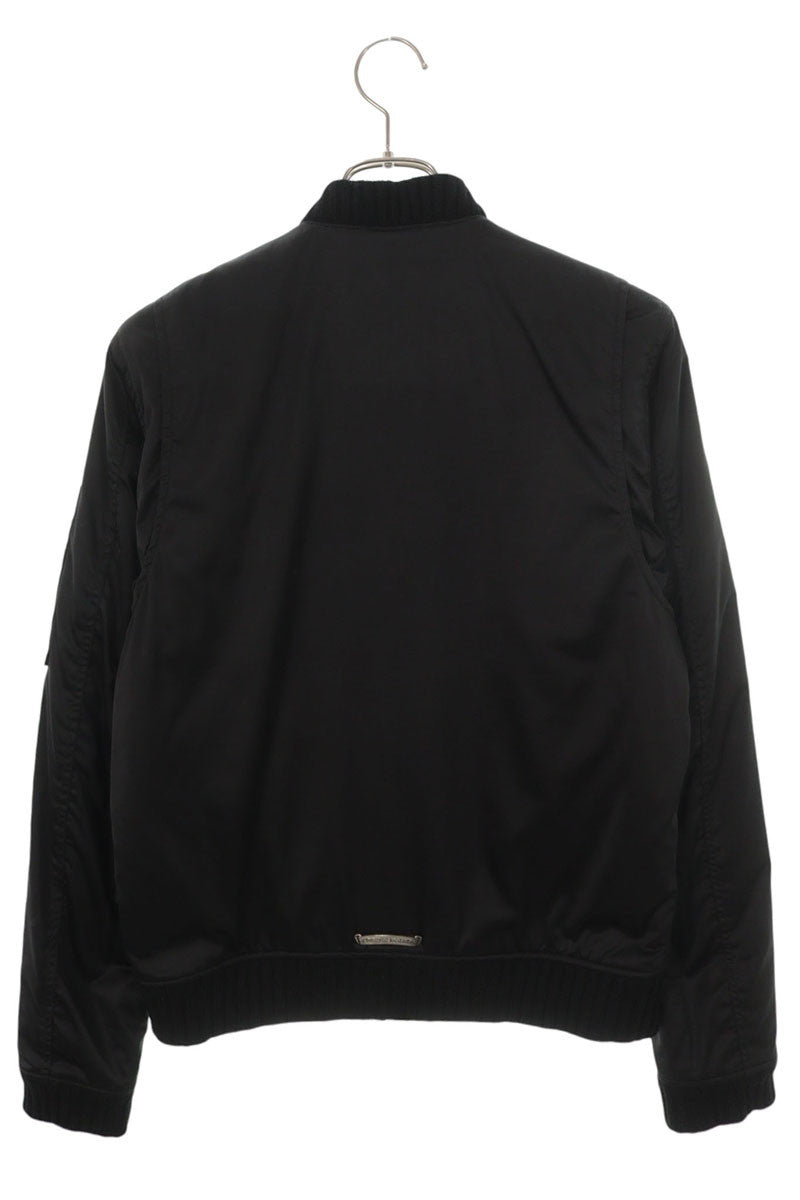 Chrome Hearts Cross Button MA-1 Bomber Jacket Black Size M