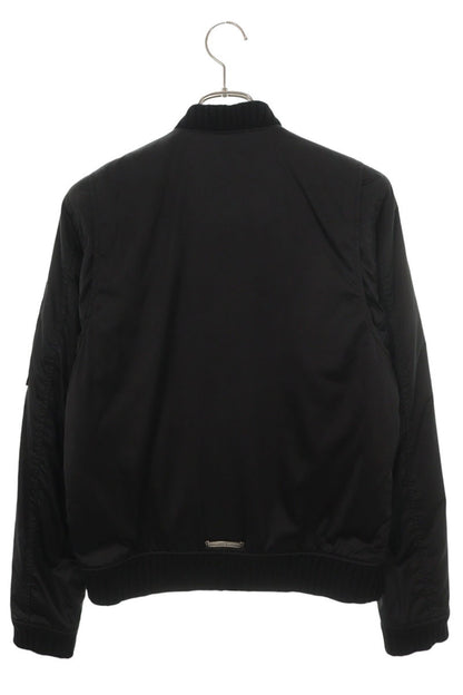 Chrome Hearts Cross Button MA-1 Bomber Jacket Black Size M