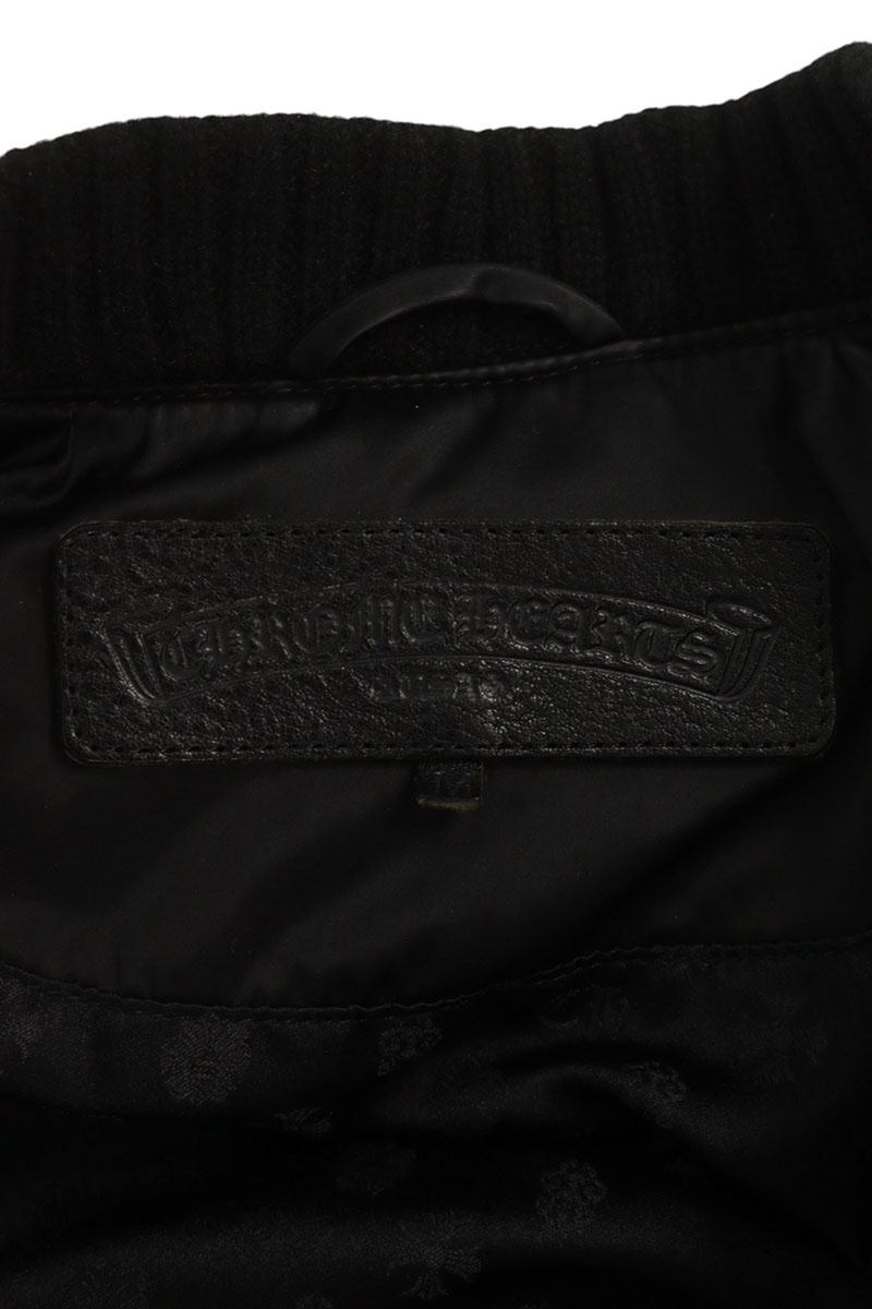 Chrome Hearts Cross Button MA-1 Bomber Jacket Black Size M