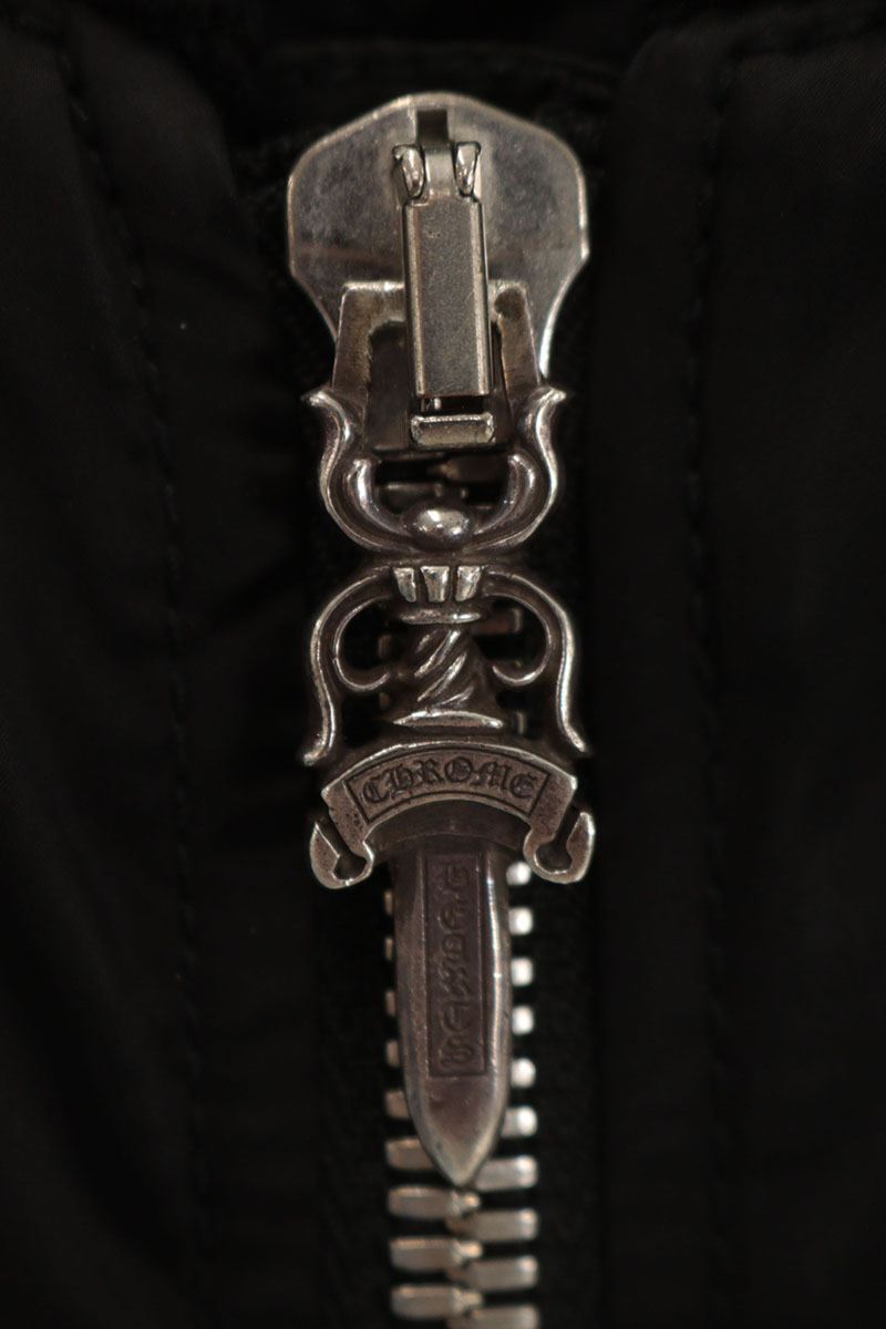 Chrome Hearts Cross Button MA-1 Bomber Jacket Black Size M