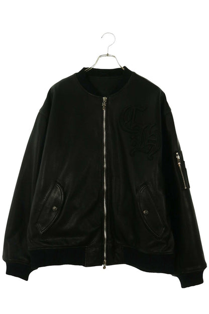 Chrome Hearts ON TARGET CH Leather Jacket Black Size XL