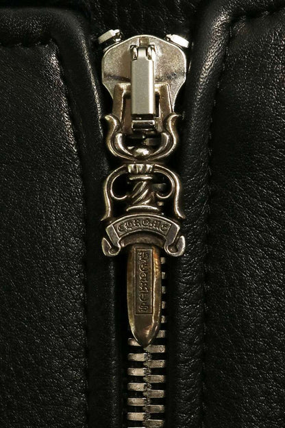 Chrome Hearts ON TARGET CH Leather Jacket Black Size XL