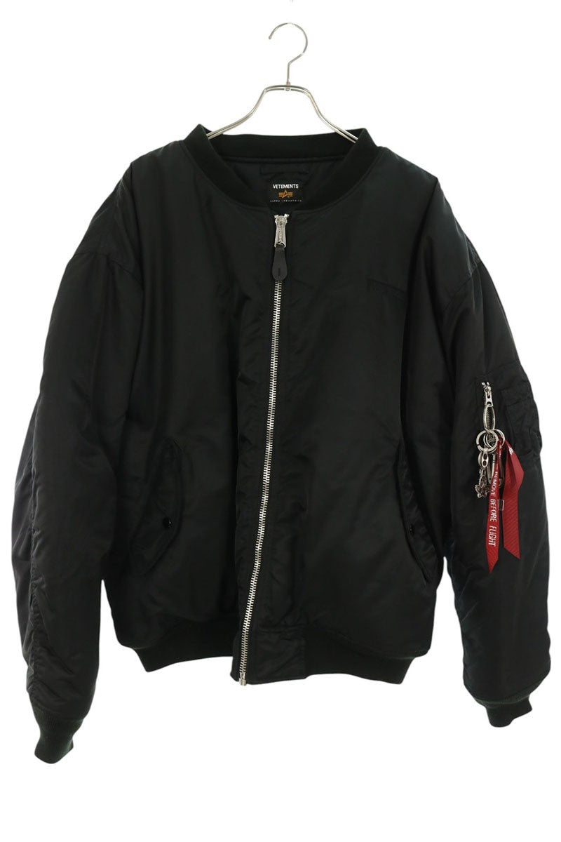VETEMENTS 18AW Reversible MA-1 Bomber Jacket Black Size S