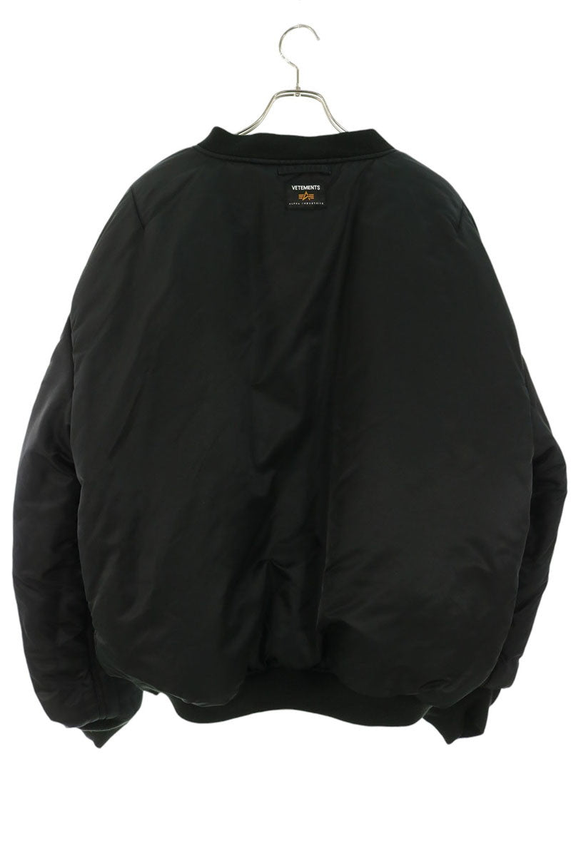 VETEMENTS 18AW Reversible MA-1 Bomber Jacket Black Size S