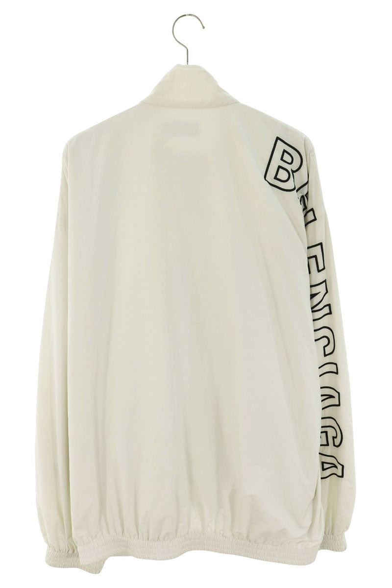 BALENCIAGA Shoulder Logo Nylon Track Jacket White Size XL