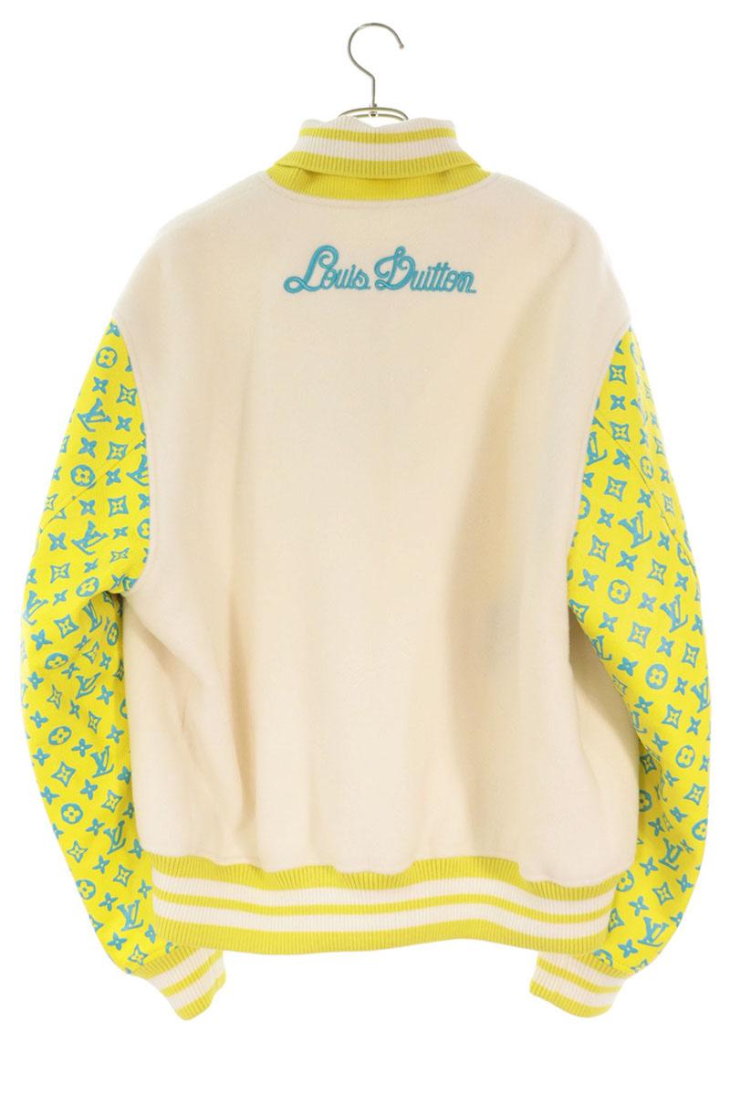 LOUISVUITTON 23SS Playground Varsity White Yellow Blouson Size 54