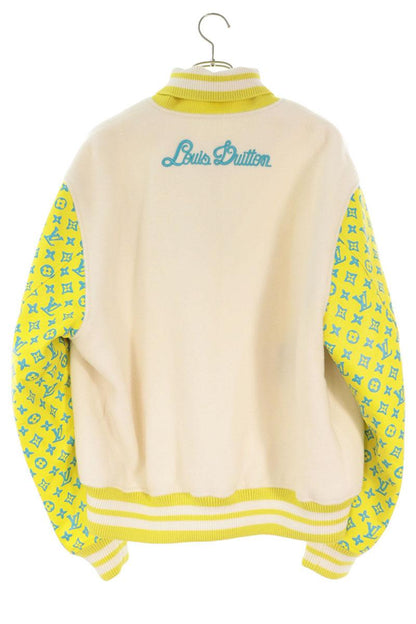 LOUISVUITTON 23SS Playground Varsity White Yellow Blouson Size 54