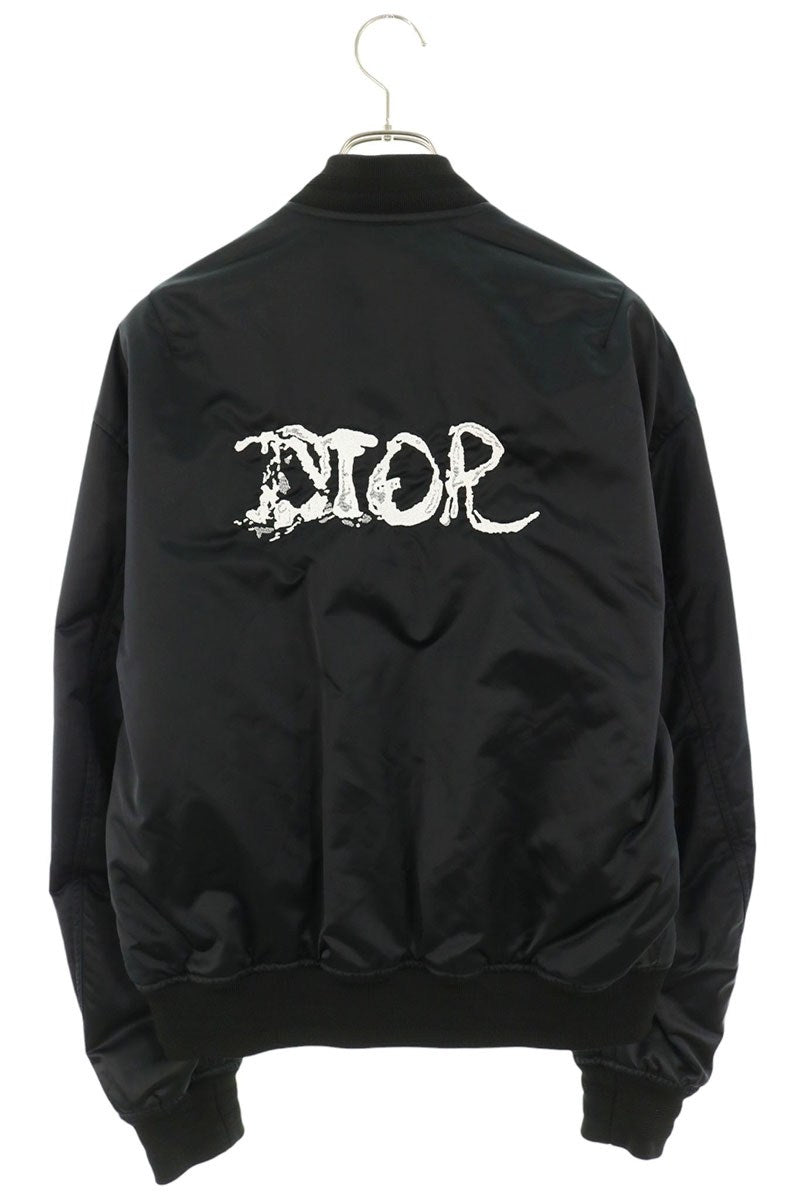 DIOR Back Logo Embroidered Nylon Jacket Black Size 50