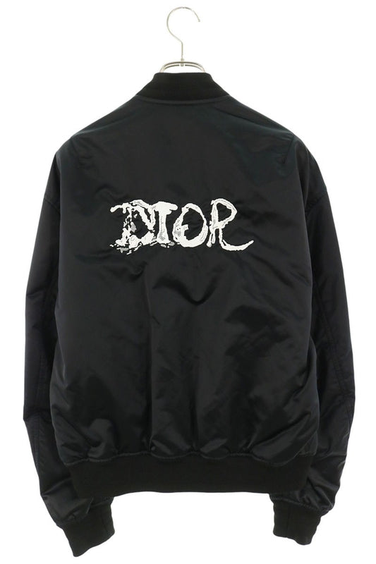 DIOR Back Logo Embroidered Nylon Jacket Black Size 50